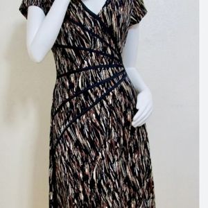 Connected apparel  midi dress cap sleeves Accented Waist ladies size 10 sheath